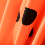 Popelín Spandex Lunares Negro 30mm Mandarina - Ribes y Casals