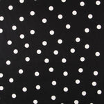 Popelín Spandex Lunares Blanco 30mm Negro - Ribes y Casals