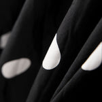Popelín Spandex Lunares Blanco 30mm Negro - Ribes y Casals