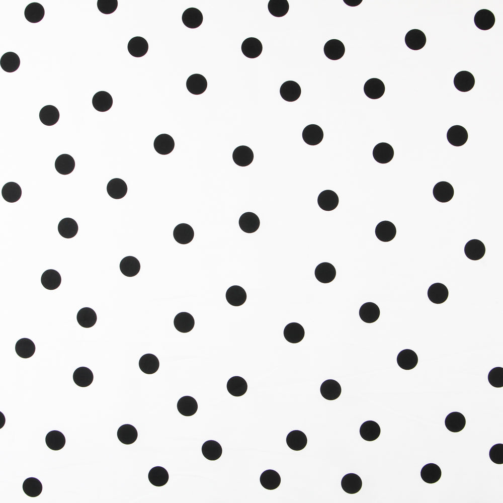 Popelín Spandex Lunares Negro 30mm Blanco - Ribes y Casals