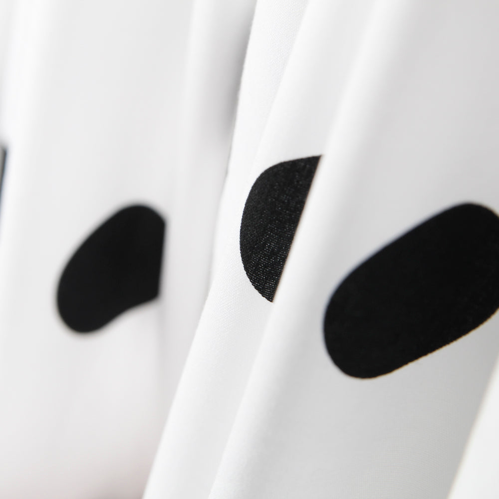 Popelín Spandex Lunares Negro 30mm Blanco - Ribes y Casals