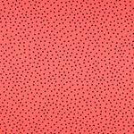Popelín Spandex Lunares Negro 7mm Coral - Ribes y Casals
