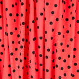 Popelín Spandex Lunares Negro 7mm Coral - Ribes y Casals