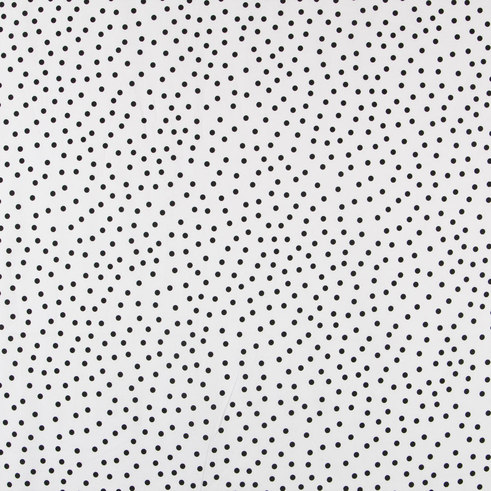 Popelín Spandex Lunares Negro 7mm Blanco - Ribes y Casals