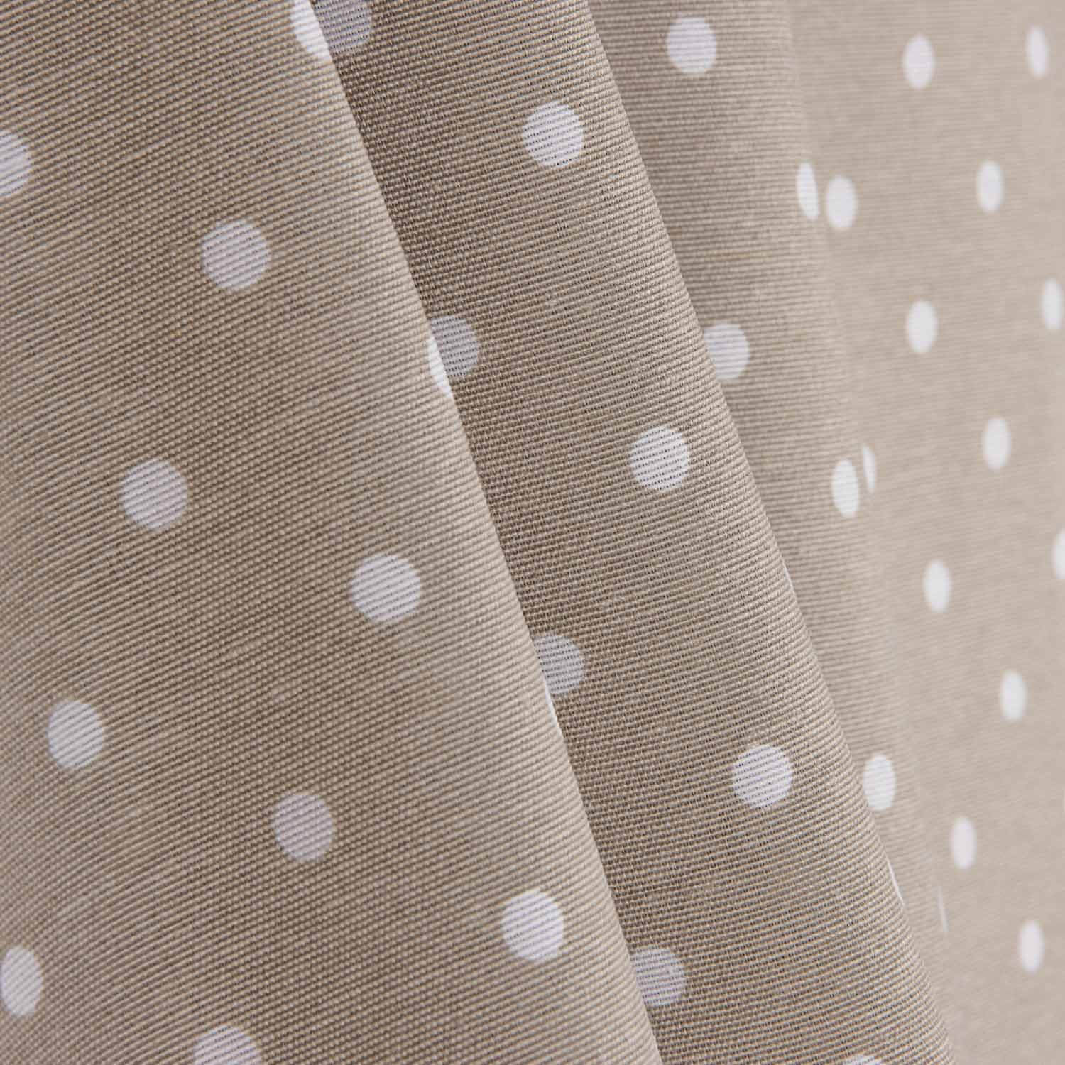 Loneta Estampada Lunares Blancos sobre Beige - Ribes y Casals