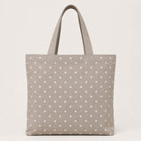 Loneta Estampada Lunares Blancos sobre Beige - Ribes y Casals
