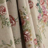 Loneta Estampada Floral Romántica sobre Beige - Ribes y Casals