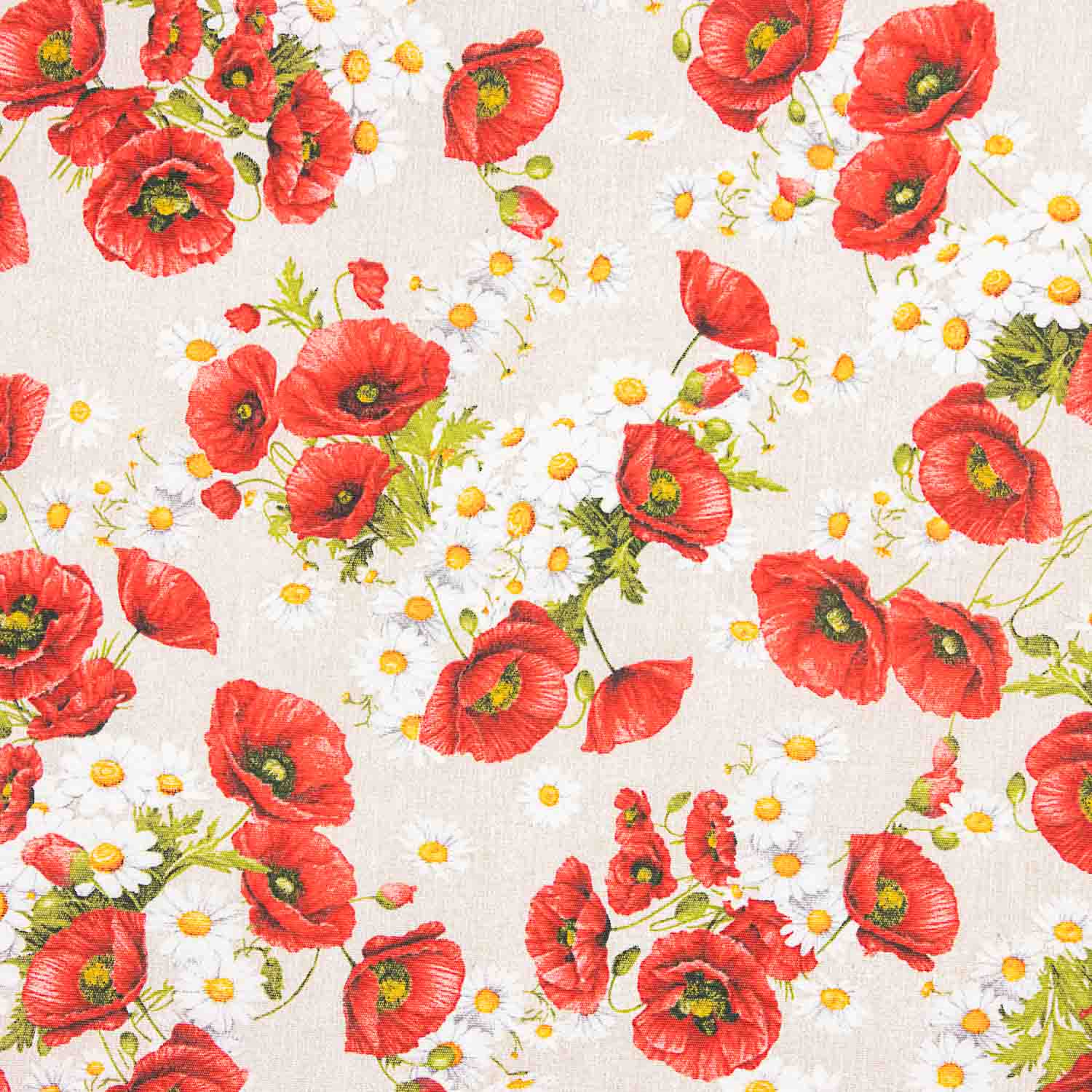 Loneta Estampada Amapolas y Margaritas - Ribes y Casals