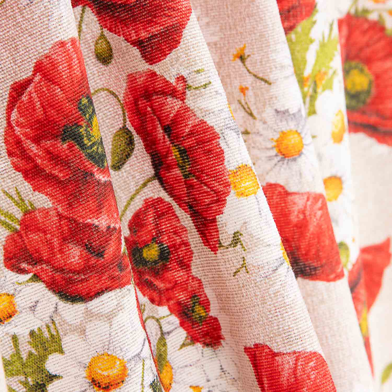 Loneta Estampada Amapolas y Margaritas - Ribes y Casals