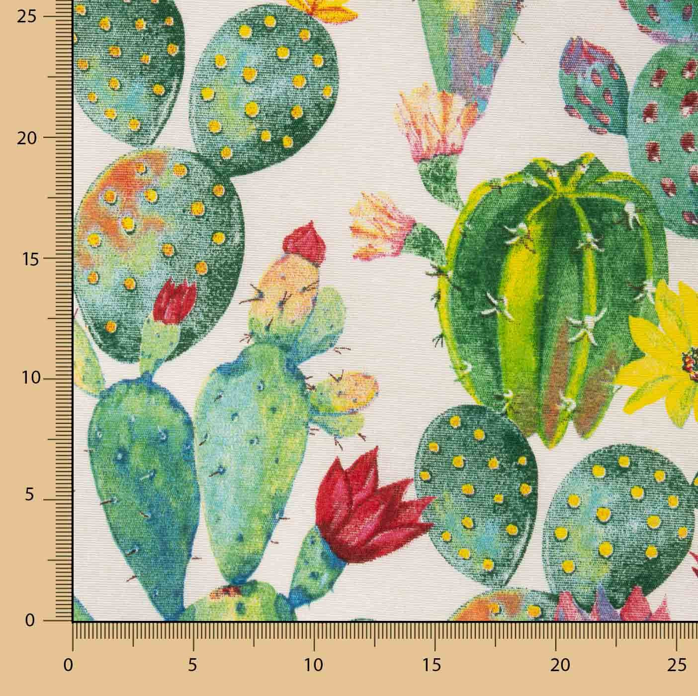 Loneta Estampada Cactus Acuarela - Ribes y Casals