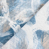 Loneta Estampada Círculos Abstractos Azul - Ribes y Casals