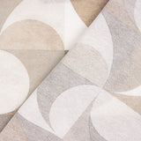 Loneta Estampada Geométrica Curvas Beige - Ribes y Casals