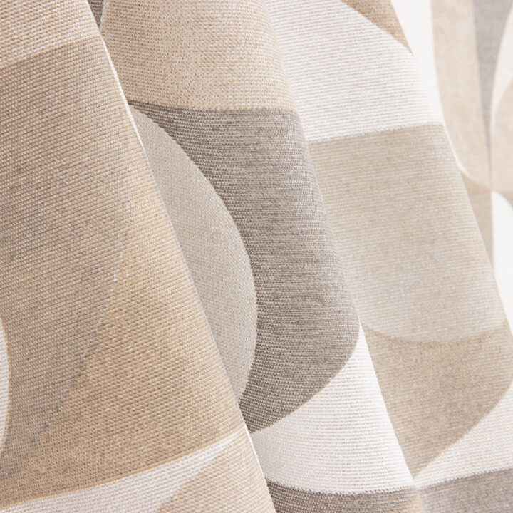 Loneta Estampada Geométrica Curvas Beige - Ribes y Casals