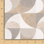 Loneta Estampada Geométrica Curvas Beige - Ribes y Casals