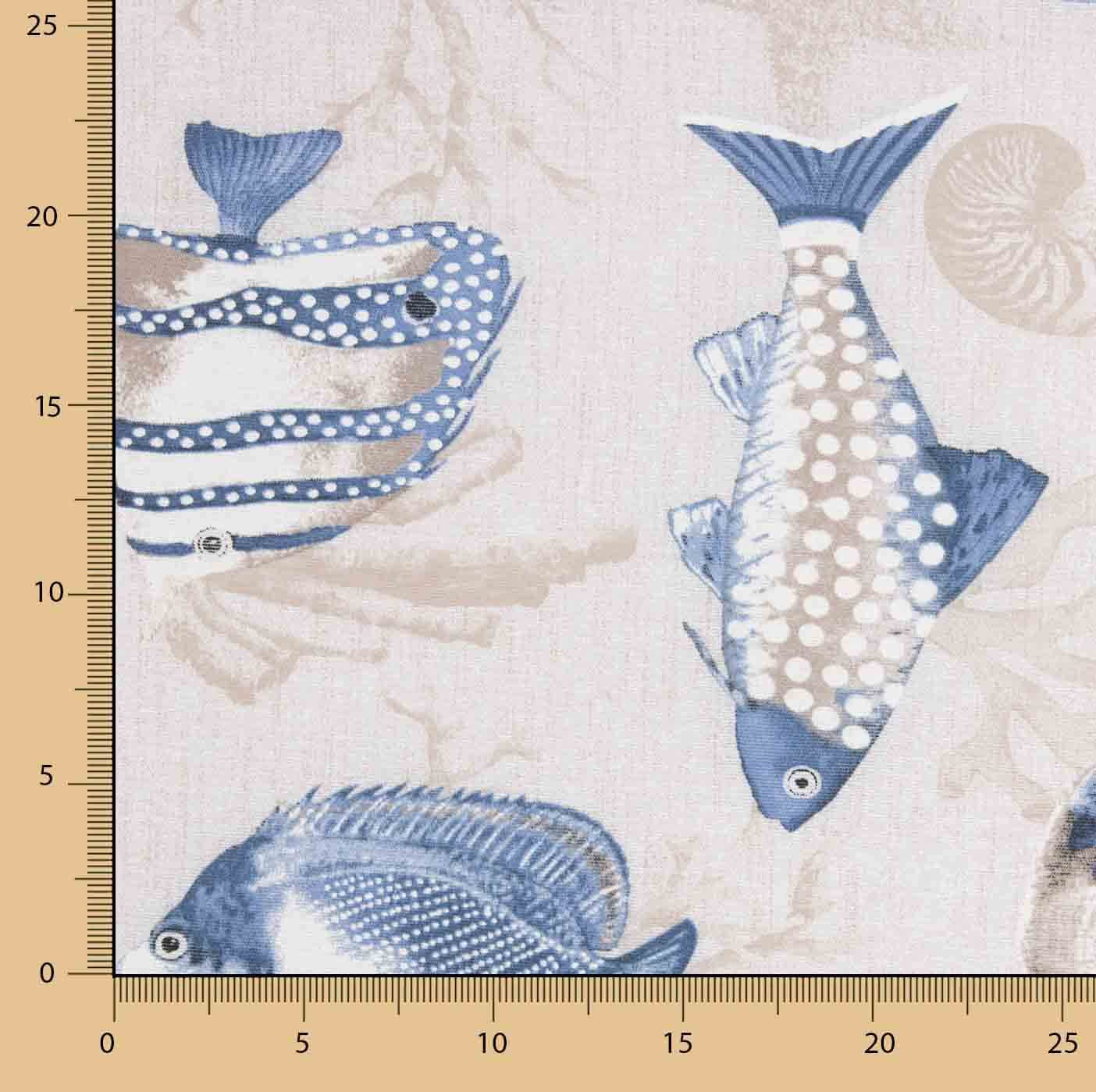 Loneta Estampada Peces Marinos - Ribes y Casals