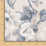 Loneta Estampada Flores Acuarela Azul y Beige - Ribes y Casals