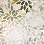 Loneta Estampada Rosetones de Hojas Verde - Ribes y Casals