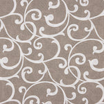 Loneta Estampada Ramas Ornamentales Beige y Blanco - Ribes y Casals