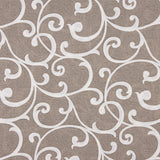 Loneta Estampada Ramas Ornamentales Beige y Blanco - Ribes y Casals