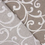 Loneta Estampada Ramas Ornamentales Beige y Blanco - Ribes y Casals
