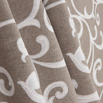 Loneta Estampada Ramas Ornamentales Beige y Blanco - Ribes y Casals