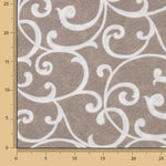 Loneta Estampada Ramas Ornamentales Beige y Blanco - Ribes y Casals