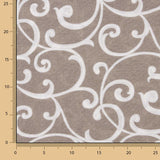Loneta Estampada Ramas Ornamentales Beige y Blanco - Ribes y Casals