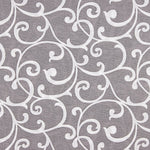 Loneta Estampada Ramas Ornamentales Gris y Blanco - Ribes y Casals