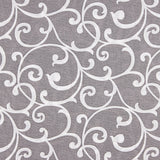 Loneta Estampada Ramas Ornamentales Gris y Blanco - Ribes y Casals