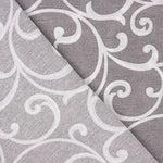 Loneta Estampada Ramas Ornamentales Gris y Blanco - Ribes y Casals