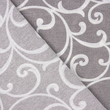 Loneta Estampada Ramas Ornamentales Gris y Blanco - Ribes y Casals