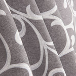 Loneta Estampada Ramas Ornamentales Gris y Blanco - Ribes y Casals