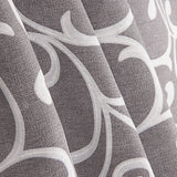 Loneta Estampada Ramas Ornamentales Gris y Blanco - Ribes y Casals