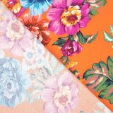 Viscosa Estampada Flores Jardín Coralia - Ribes y Casals