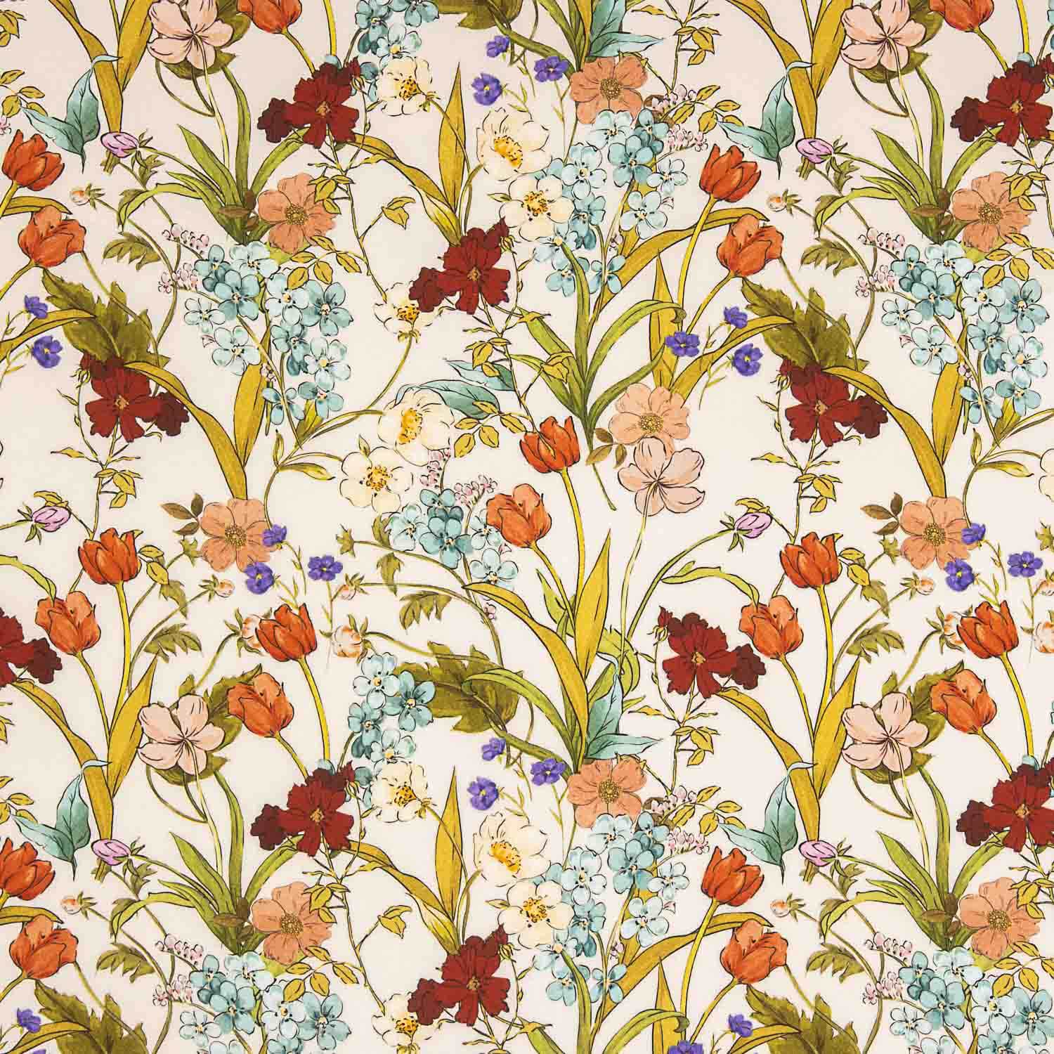 Viscosa Estampada Flores Botánica Delicada - Ribes y Casals