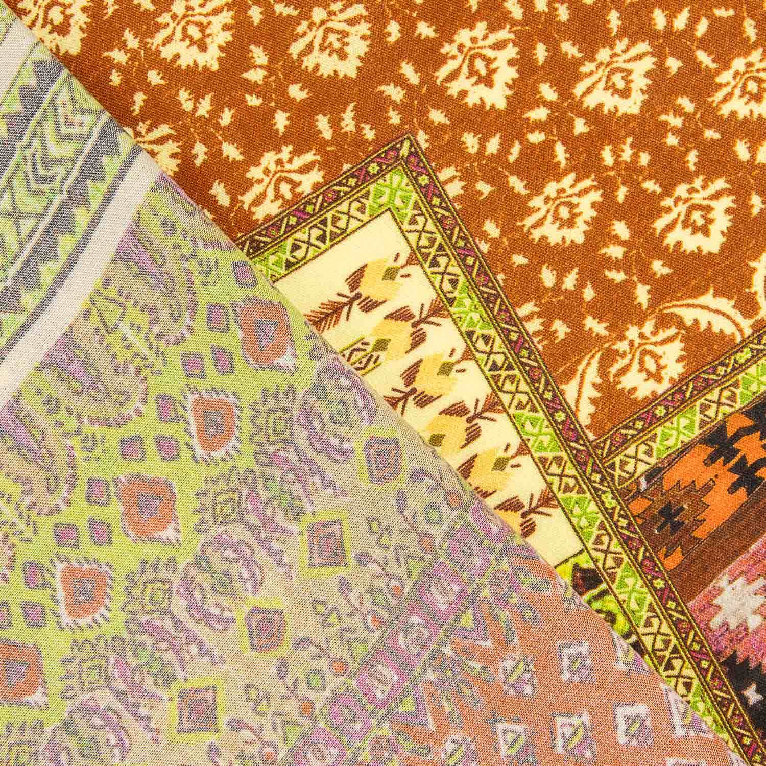 Viscosa Estampada Étnica Patchwork Nómada - Ribes y Casals