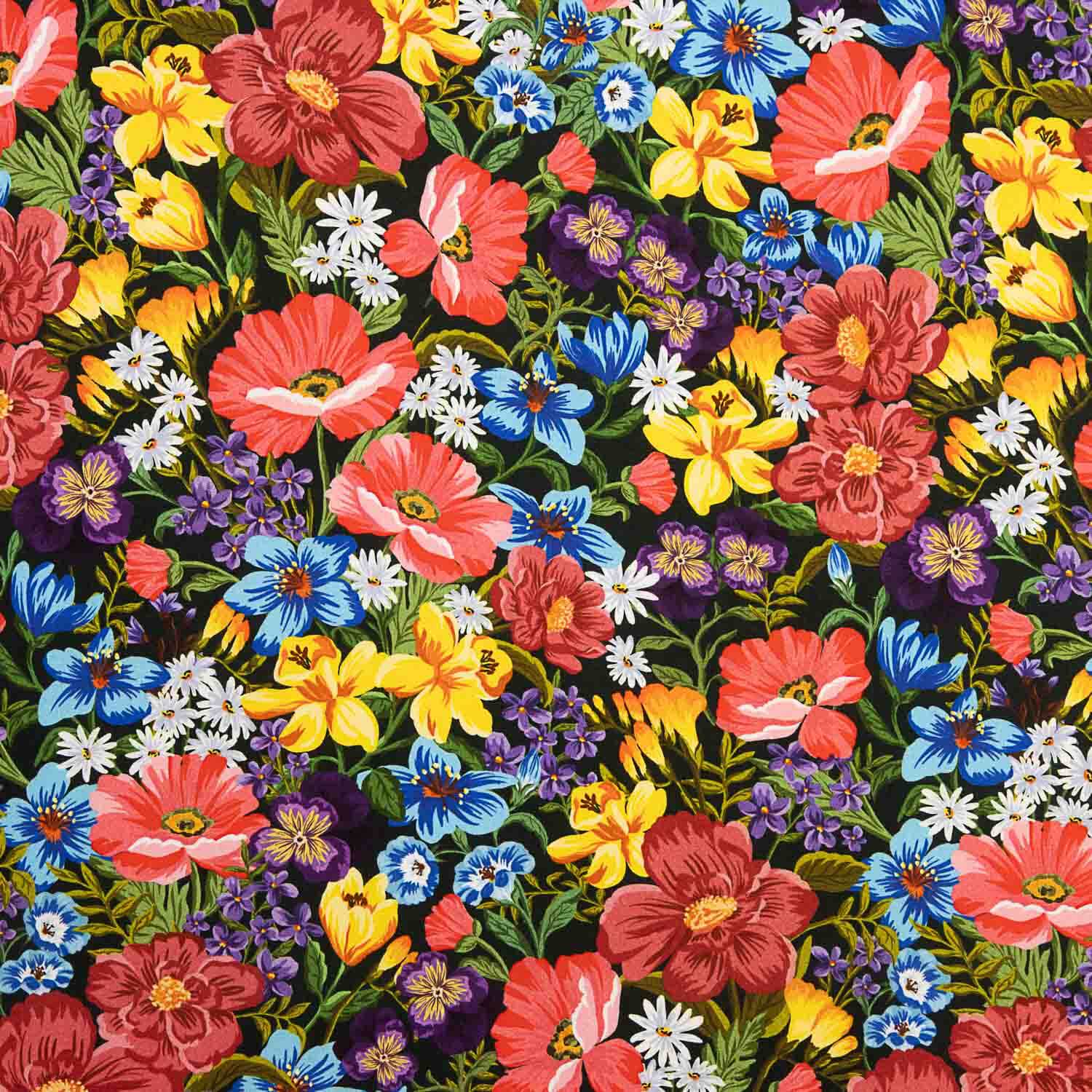 Viscosa Estampada Flores Silvestres Vibrantes - Ribes y Casals