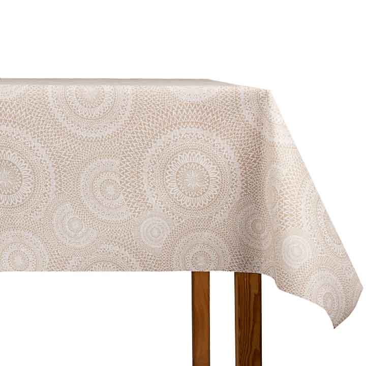 Mantel Resinado Mandalas Beige - Ribes y Casals