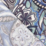 Satén Viscosa Cachemir Artístico Azul - Ribes y Casals