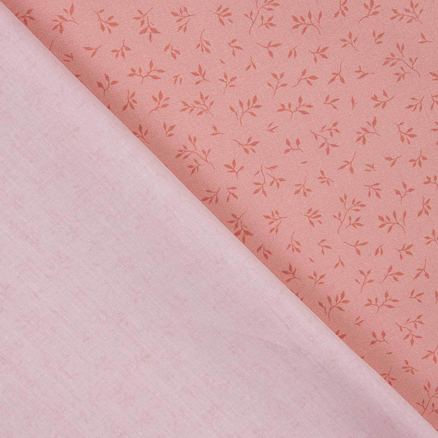 Percal Estampado Leaves Fresa - Ribes y Casals