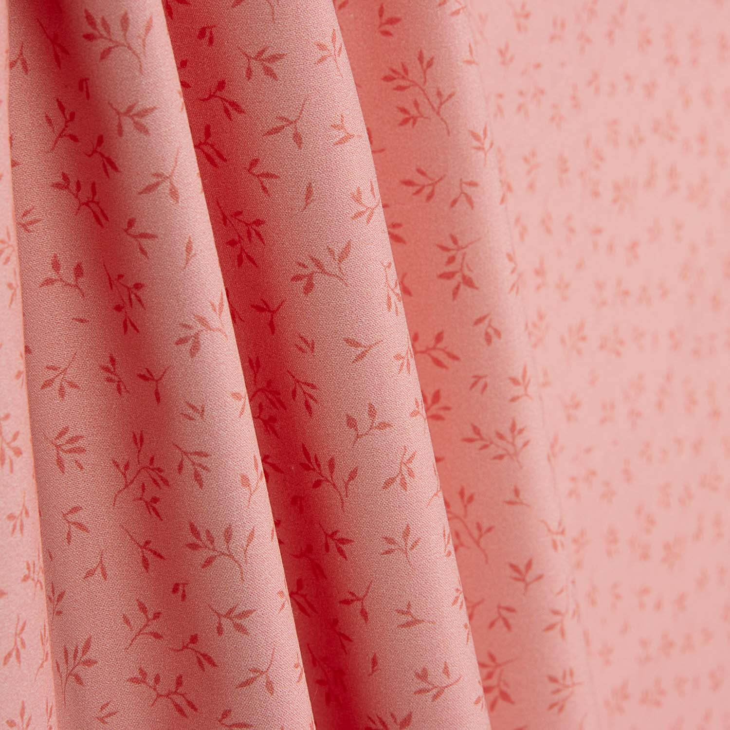 Percal Estampado Leaves Fresa - Ribes y Casals