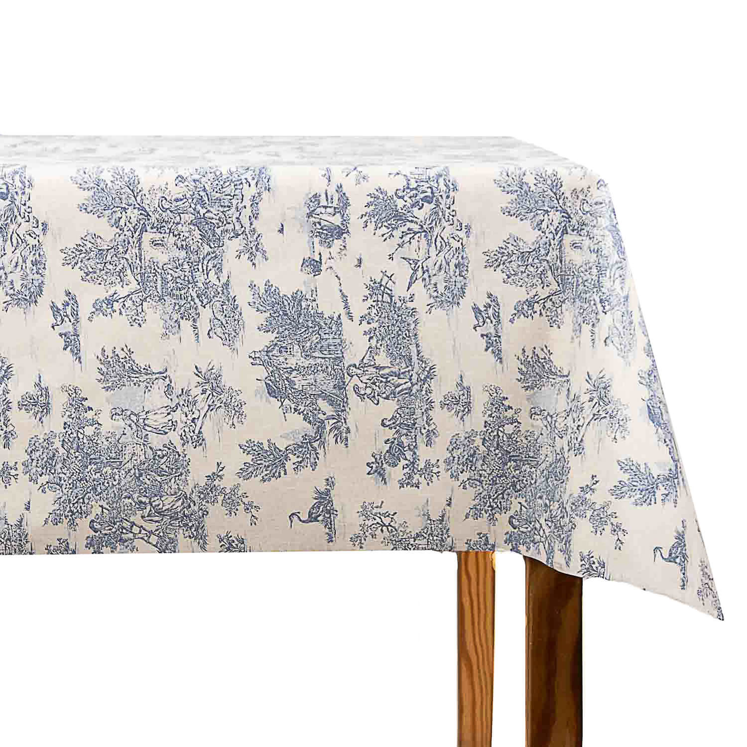 Algodón Resinado Toile de Jouy Azul-Blanco - Ribes y Casals