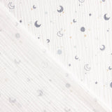 Muselina Algodón Lunas y Estrellas Azul - Ribes y Casals