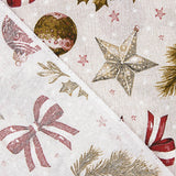 Loneta Estampada Navidad Bolas y Lazos - Ribes y Casals