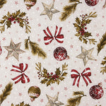 Loneta Estampada Navidad Bolas y Lazos - Ribes y Casals