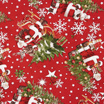 Loneta Estampada Navidad Papá Noel y Árbol - Ribes y Casals