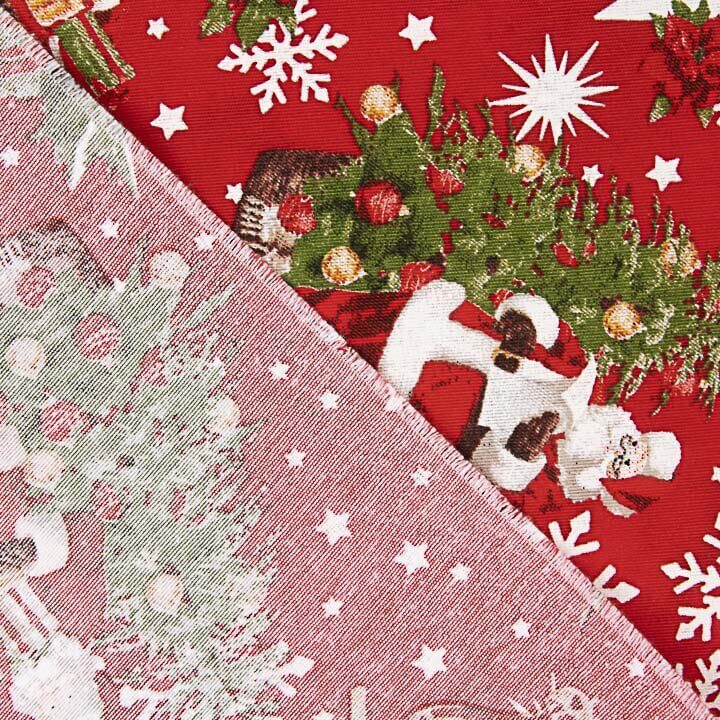 Loneta Estampada Navidad Papá Noel y Árbol - Ribes y Casals