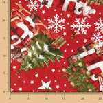 Loneta Estampada Navidad Papá Noel y Árbol - Ribes y Casals