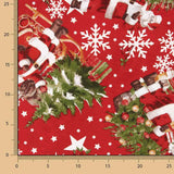 Loneta Estampada Navidad Papá Noel y Árbol - Ribes y Casals