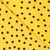 Crepe Lunares Negro 7mm Amarillo - Ribes y Casals